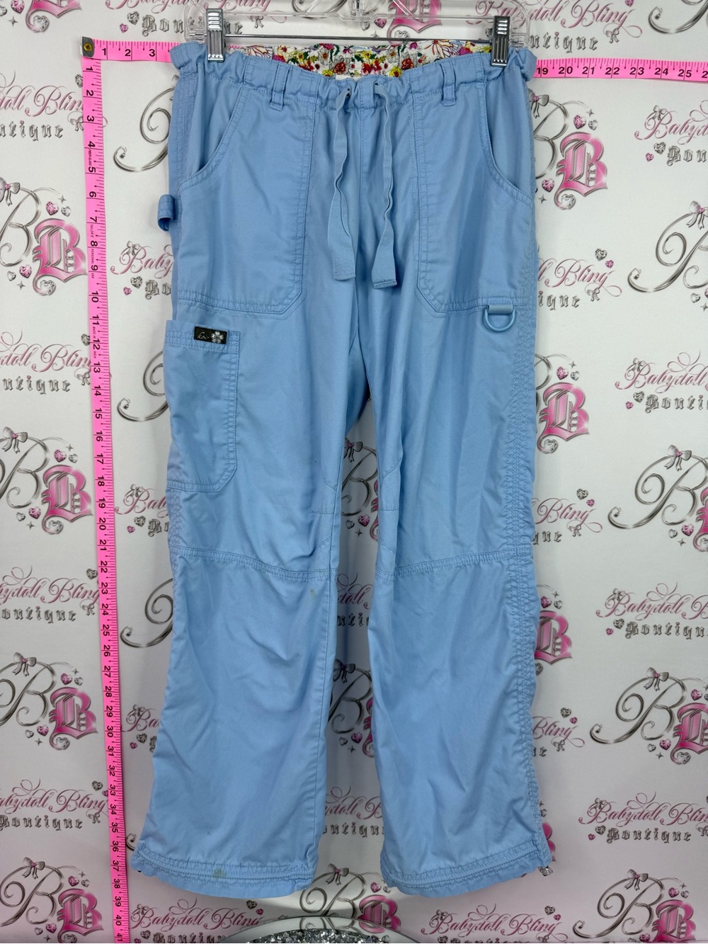 koi scrubs cargo pants Light Blue Drawstring Cargo Scrub Pants petite